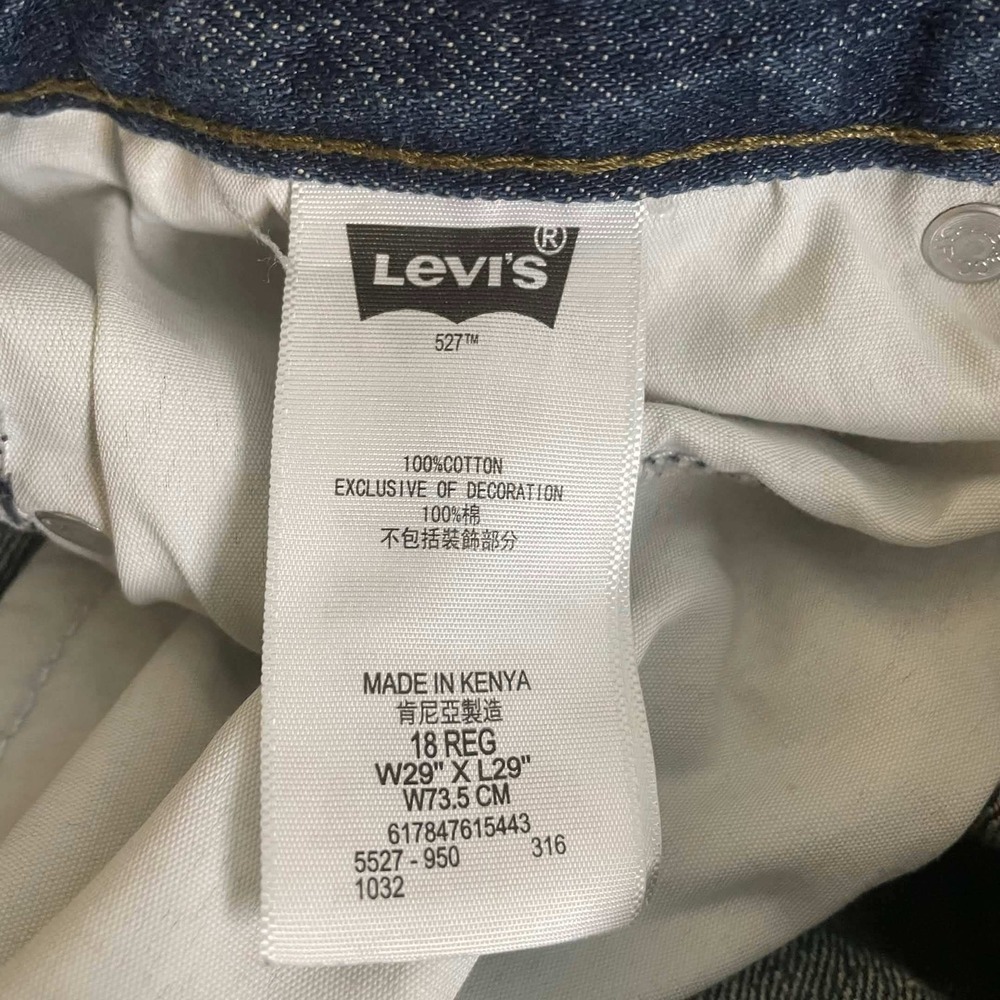 Levis 527 18REG W29 L29 (30x29) Slim Bootcut Jeans 100% Cotton Medium Wash Denim - Picture 6 of 6
